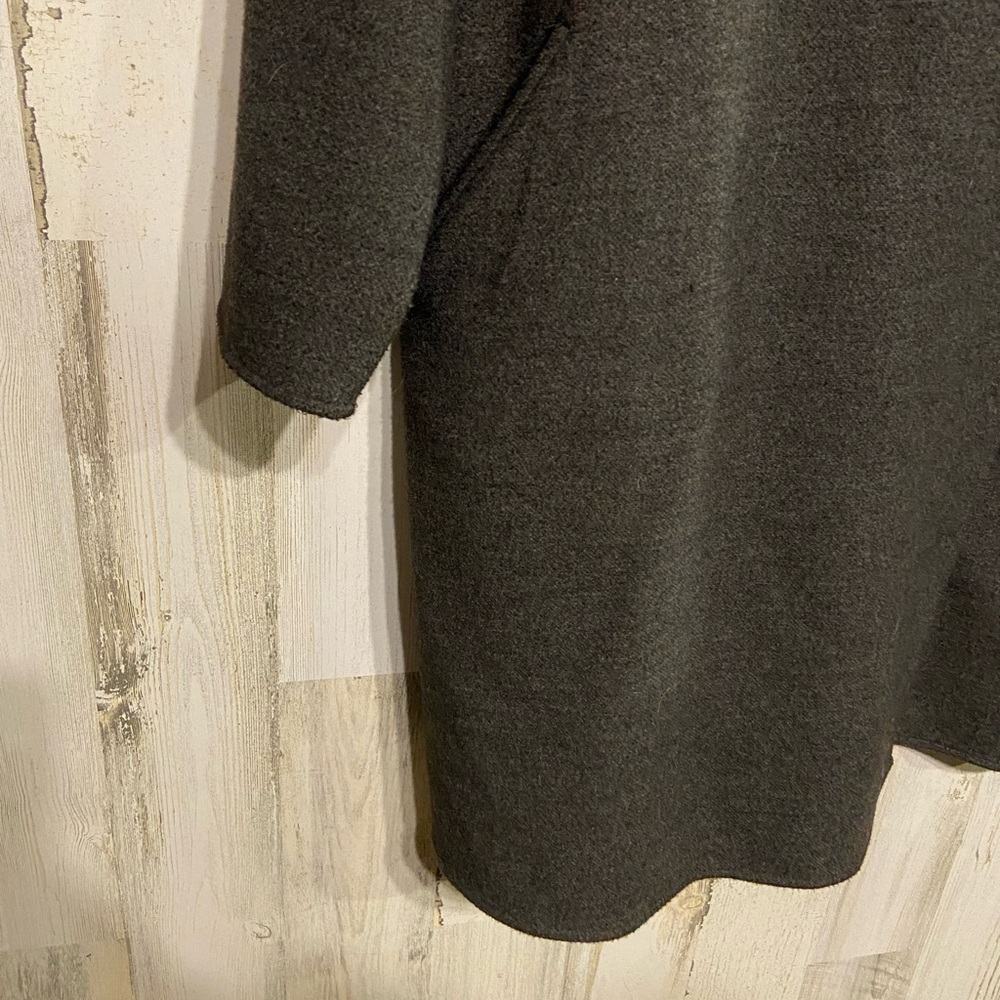 Pure J.Jill Grey Pea Coat Asymmetrical Wrap Coat XL - Picture 5 of 10